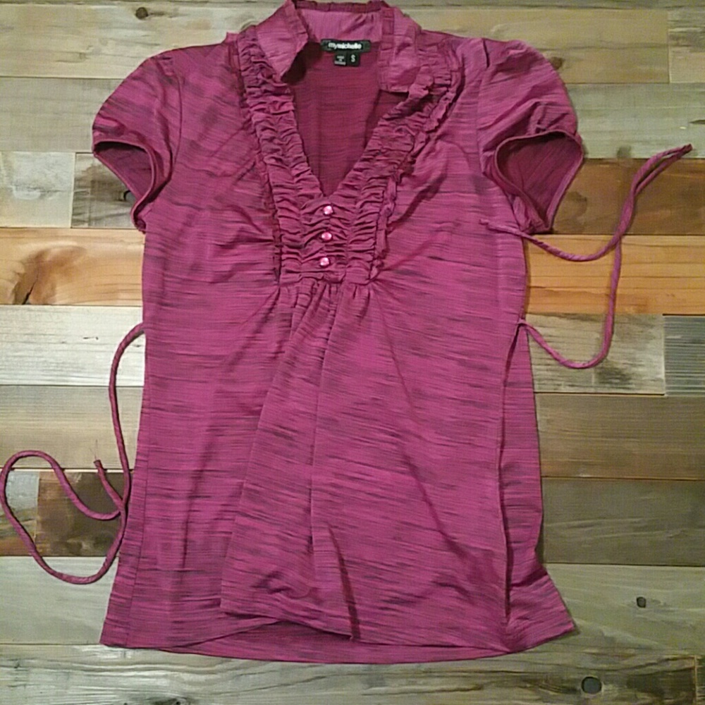 My Michelle Casual Top Purple w/drawstrings